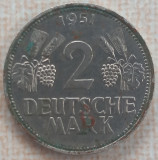 (M2071) MONEDA GERMANIA - 2 MARK 1951, LIT. F, GERMANIA FEDERALA, MAI RARA, Europa