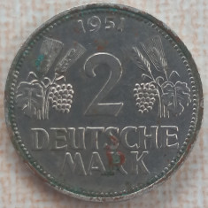 (M2071) MONEDA GERMANIA - 2 MARK 1951, LIT. F, GERMANIA FEDERALA, MAI RARA