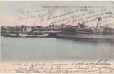 Constanța &ndash; vapoarele Regele Carol I și Principesa Maria &icirc;n port, carte poștală circulată 1911