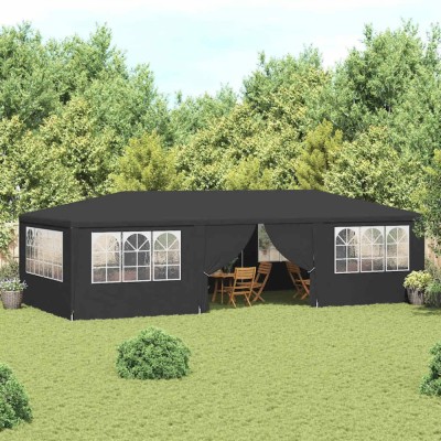 vidaXL Cort petrecere profesional pereți laterali antracit 4x9m 90g/m&amp;sup2; foto