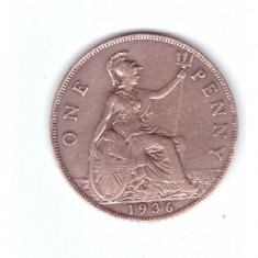 Moneda Marea Britanie 1 penny 1936, stare buna, curata