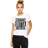 Tricou dama alb - Straight Outta Bistrita - S