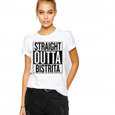 Tricou dama alb - Straight Outta Bistrita - S