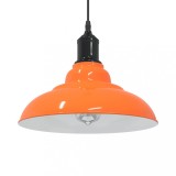 VidaXL Lampă suspendată reglabilă &icirc;nălțime E27 Portocaliu lucios Metal