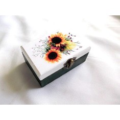 Cutie lemn decorata cu floarea soarelui 33272