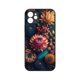 Husa BestCase&reg; Slim Glassy, Compatibila Cu Apple iPhone 12, Colorful Flowers, G