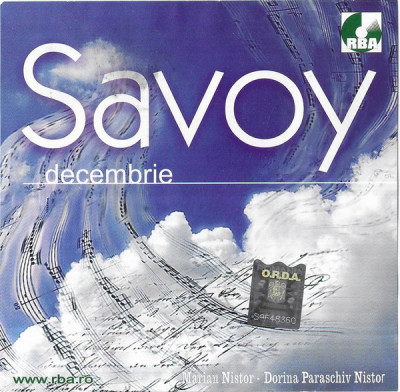 CD Savoy &amp;lrm;&amp;ndash; Decembrie, original foto
