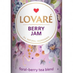 Tub de ceai Lovaré - Berry Jam: Amestec de hibiscus, fructe și petale de flori, cu aromă de fructe de pădure și vișine 80 g