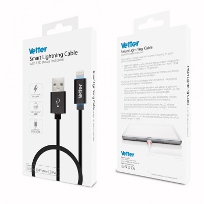 Cabluri si Adaptoare Vetter Smart Lightning Cable, MFI, Black foto