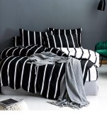 Cumpara ieftin Lenjerie Pat Erin Fx081, Bumbac, 4 Piese, Fara Elastic, Alb, Negru