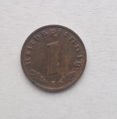 Germania 1 Reichspfennig 1939 E moneda bronz km # 89 foto