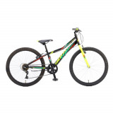 Bicicleta Polar, Booster Turbo, 24 inch, Negru-Verde