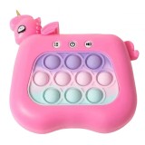 Jucarie interactiva tip consola pentru copii, flippy, diferite moduri de joc, 120 nivele, material abs/silicon, sunete si lumini, 13.5 x 5.5 x 12.5 cm