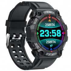 Ceas Smartwatch Techstar® FD68, 1.3" IPS, Design Sport, Bluetooth 4.0, Monitorizare Tensiune, Puls, Negru