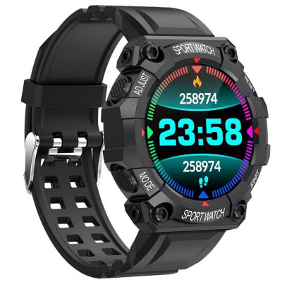 Ceas Smartwatch Techstar&amp;reg; FD68, 1.3&amp;quot; IPS, Design Sport, Bluetooth 4.0, Monitorizare Tensiune, Puls, Negru foto