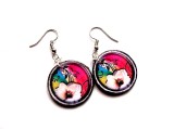 cercei lemn multicolori cu flori 45822