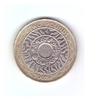 Moneda Marea Britanie 2 pounds / 2 lire 2008, stare buna, curata foto
