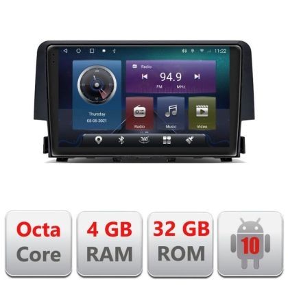 Navigatie Honda Civic 2016-2020 C-669 Octa Core cu Android Radio Bluetooth Internet GPS WIFI 4+32GB CarStore Technology