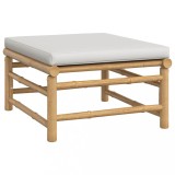 Cumpara ieftin Taburet de gradina, perna gri deschis, bambus