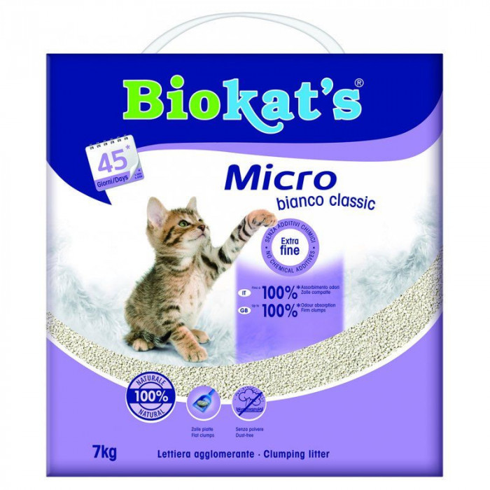 Biokat&amp;#039;s Micro Bianco Classic așternut clasic 7 kg