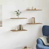 VidaXL Rafturi de perete, 4 buc., stejar artizanal, 40x20x1,5 cm, lemn
