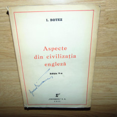 ASPECTE DIN CIVILIZATIA ENGLEZA-I.BOTEZ ANUL 1945