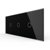 Cumpara ieftin Intrerupator touch triplu Livolo cu rama din sticla neagra, standard italian 6M
