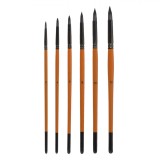 Set Pensule Pictură, Model Varf Rotund, M&acirc;ner Lemn, Mărimi Nr.2-Nr.12, 6 Bucăți, Oem