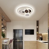 Lustra LED HELIOX cu cristal, 37W, 4 cercuri, 3 temperaturi, alb