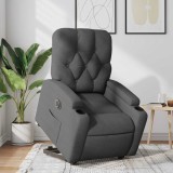 vidaXL Fotoliu electric rabatabil cu ridicare, gri &icirc;nchis, textil 3204735