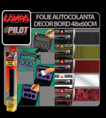 Autocolant decor bord New-Look 48x60 cm - Fibra carbon - Rosu - CRD-LAM02952 Auto Lux Edition foto