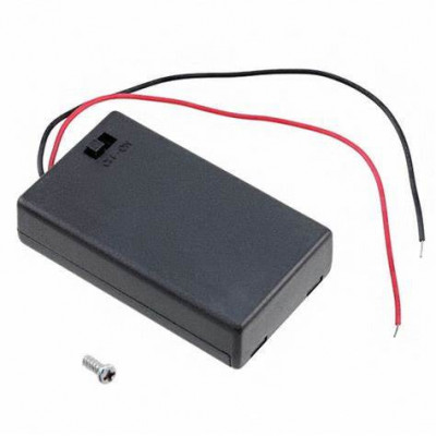 Suport baterii 3x AAA R3 150mm cablu si comutator foto