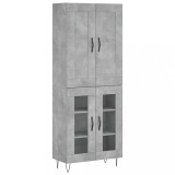 Cumpara ieftin Dulap inalt, gri beton, 69,5x34x180, lemn compozit