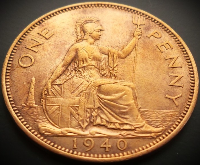 Moneda istorica 1 (One) PENNY - MAREA BRITANIE / ANGLIA, anul 1940 * cod 3949 = excelenta