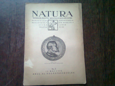 REVISTA NATURA NR.5/1930 foto