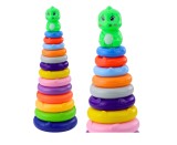 Turn piramida cu cercuri colorate si dinozaur, 45 x 15.5 x 15.5 cm, Lean 22847
