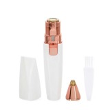Epilator de sprancene si facial, 2 in 1, cu 2 capete interschimbabile, incarcare USB, cu lame din otel inoxidabil, cu LED indicator, alb