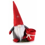 Figurina Mos Craciun textil multicolor 28x15x46 cm