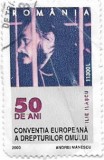 Romania (67) - 50 de ani - Conventia Europeana a Drepturilor Omului, 2000, oblit