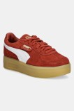 Puma sneakers din piele &icirc;ntoarsă Palermo Elevata Wns culoarea portocaliu, 399348
