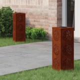 vidaXL Lumină LED Solară pentru Alei 2 pcs Oțel Corten Oțel Corten 879785