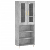 Cumpara ieftin Dulap inalt, gri beton, 69,5x34x180, lemn compozit