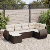 Gossi set canapele de gradina cu perne, 6 piese, maro, poliratan