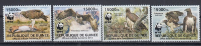 Guinea - Fauna WWF - PASARI RAPITOARE - MNH - Michel = 24,00 Eur. foto