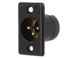 Soclu XLR Tată 3 PIN Argintat, DELTRON