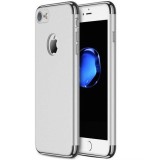 Husa iPhone 8 GloMax 3in1 PerfectFit Argintie - Protectie Soc, Praf, Zgarieturi, Carcasa Policarbonat, Design Slim, Montare Usoara
