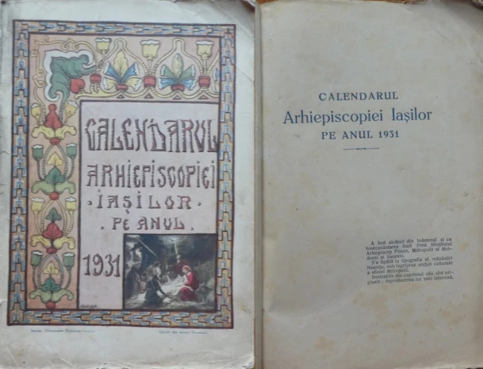 Calendarul Arhiepiscopiei Iasilor pe anul 1931