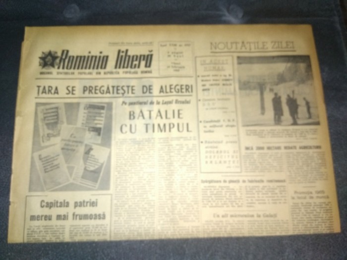 ZIARUL ROMANIA LIBERA 19 FEBRUARIE 1965