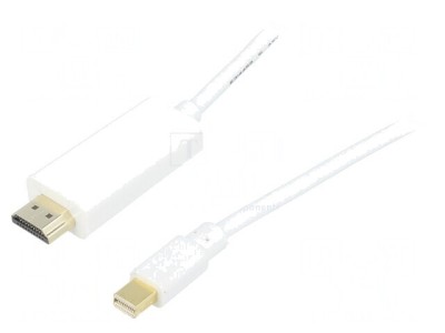 Cablu DisplayPort 1.2 la HDMI 5m Alb foto