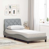 Cumpara ieftin Cadru de pat fără saltea, gri deschis, 90x200 cm, textil